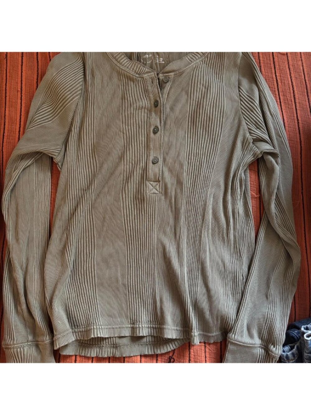 Sage green long sleeve shirt from aerie